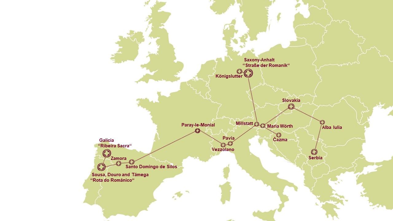 Transromanica mapa rute